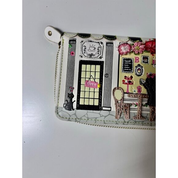Vendula London The Biscuit Shop Zippered Wallet Cat Tea Coffee Vegan Leather - Picture 4 of 9